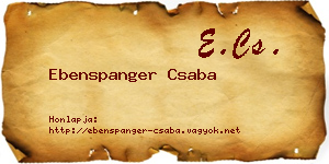 Ebenspanger Csaba névjegykártya